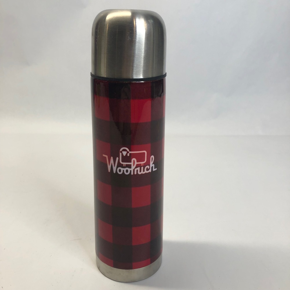 Woolrich Water Bottle Stainless Steel‎ Buffalo Plaid Insulated Thermos 10" Tall